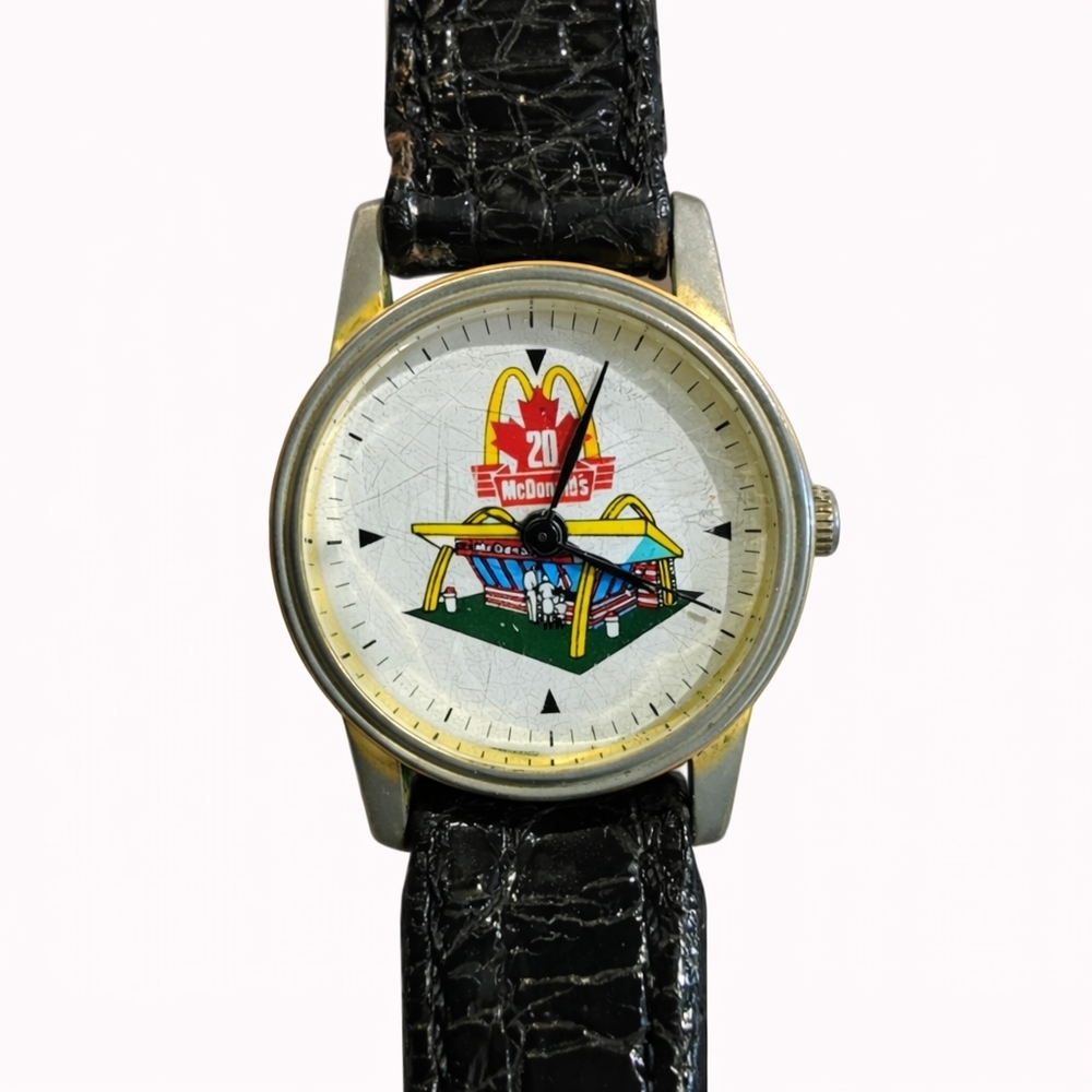 VINTAGE McDonald's Canada 20th Anniversary Watch Leather Band Collectible